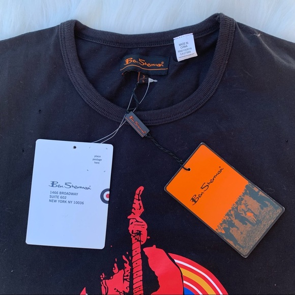 NEW Ben Sherman tee shirt black w/ rock & roll screen-printed logo NWT - Picture 4 of 16